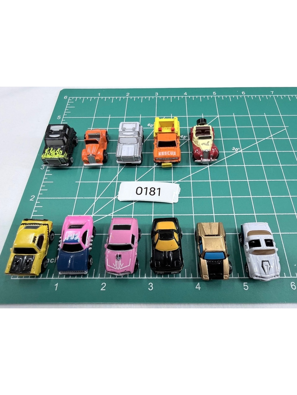 Set of 11 Vintage Galoob 1986-1987 Toy Cars with Various Designs and Colors